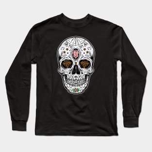 Decorative Diamond Skull Long Sleeve T-Shirt